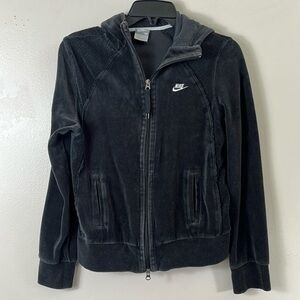 NIKE Black Velour Track Jacket Full Zip Women’s Size M